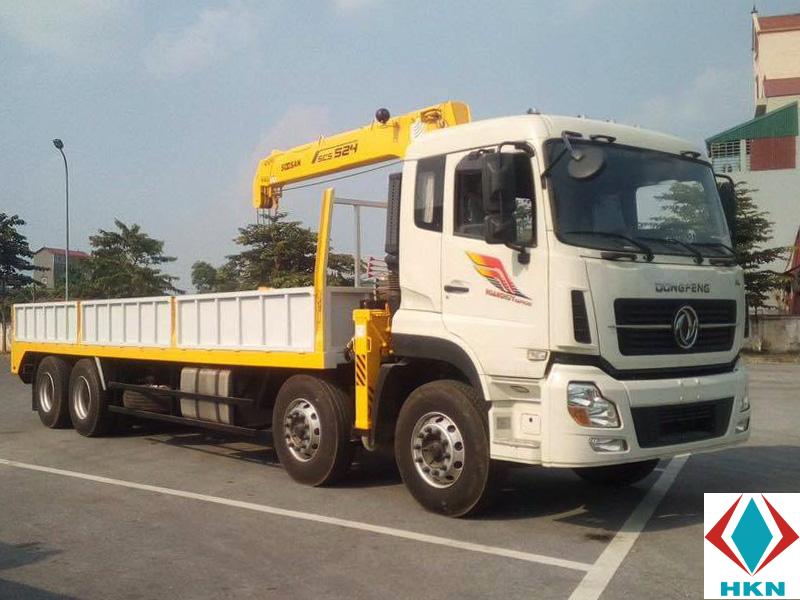 Xe Cẩu Dongfeng 4 Chân L315 14 Tấn Gắn Cẩu Soosan 7 Tấn 6 Khúc