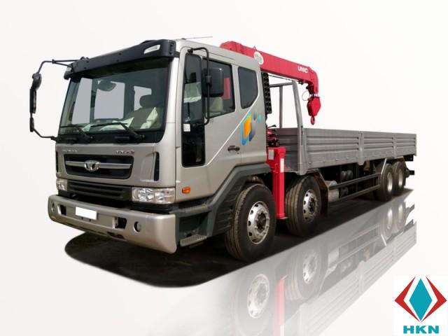 Xe Tải Daewoo 16 Tấn 4 Chân Gắn Cẩu Unic 5 Tấn 4 Khúc