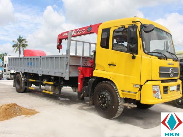 Xe Tải Dongfeng 7T5 Gắn Cẩu Unic URV375 3 Tấn 5 Khúc
