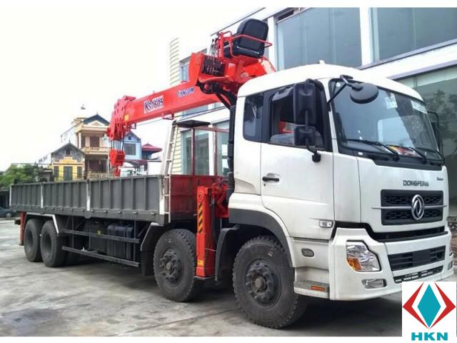 Xe Tải Dongfeng L340 4 Chân 15 Tấn Gắn Cẩu Kanglim 10 Tấn