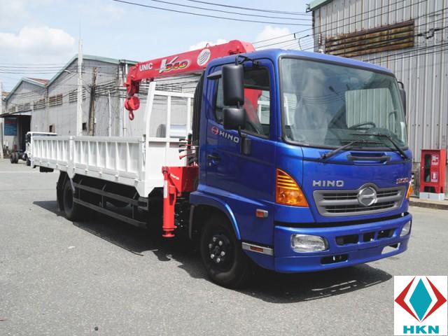 Xe Tải Hino FC9JNTC 4.6 Tấn Gắn Cẩu Unic URV343
