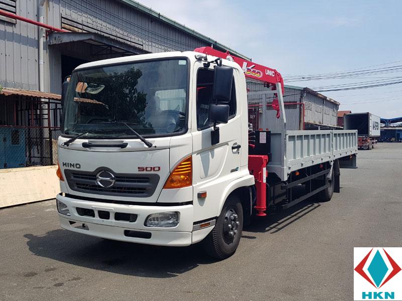 Xe Tải Hino FC9JNTC 4.6 Tấn Gắn Cẩu Unic URV343