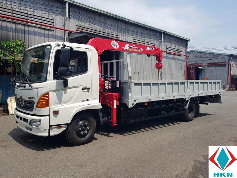 Xe Tải Hino FC9JLTC 5.3 Tấn Gắn Cẩu Unic URV344