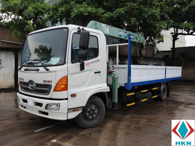Xe Tải Hino FC9JLTA 6 Tấn Gắn Cẩu 3 Tấn 6 Khúc