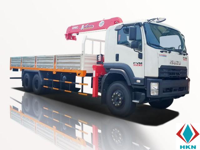 Xe Tải Isuzu 3 Chân 13T5 Gắn Cẩu Unic 5 Tấn URV550