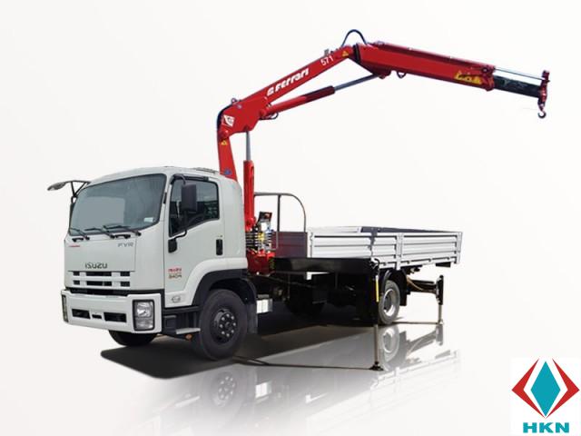 Xe Tải Isuzu 7T7 FVR34S Gắn Cẩu Gấp Ferrari 2 Tấn