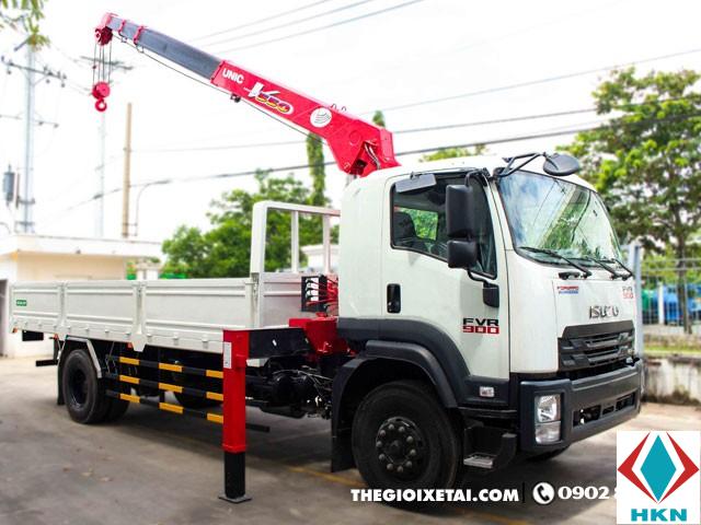 Xe Tải Isuzu 6T4 FVR34Q Gắn Cẩu Unic 5 Tấn 4 Khúc