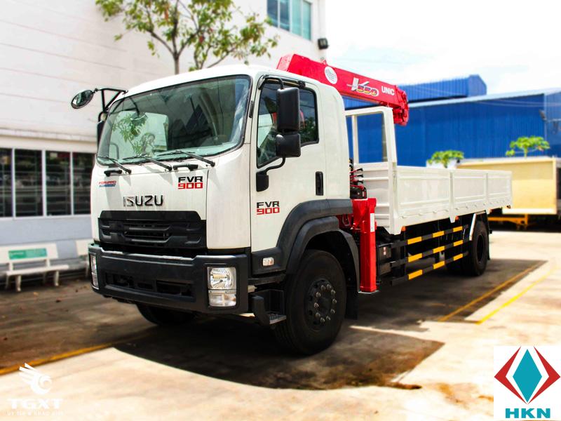 Xe Tải Isuzu 6T4 FVR34Q Gắn Cẩu Unic 5 Tấn 4 Khúc