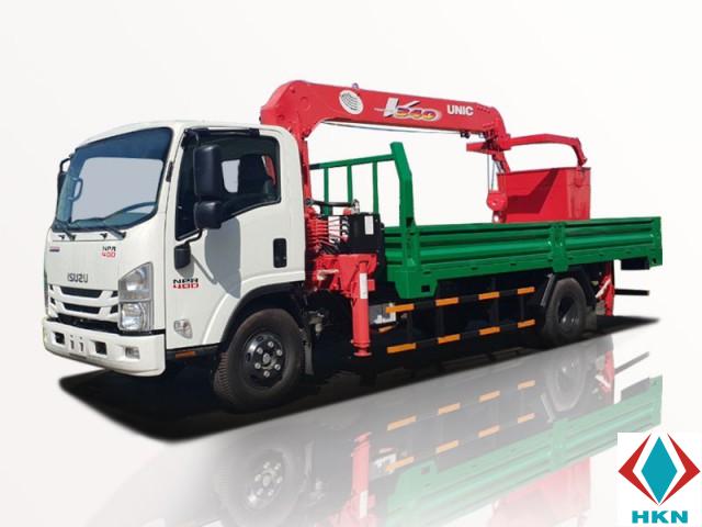 Xe Tải Isuzu NPR85K 2 Tấn Gắn Cẩu Unic 3 Tấn 5 Khúc