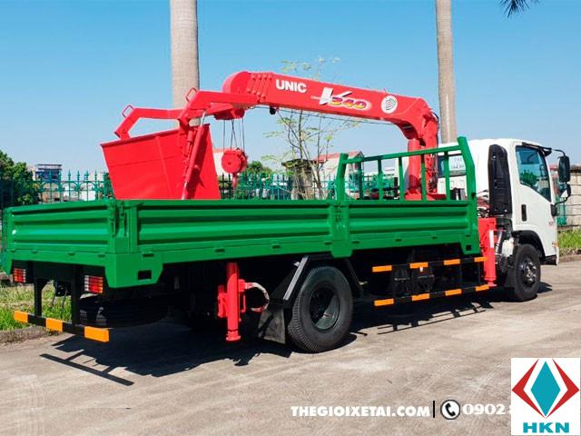 Xe Tải Isuzu NQR75M 4 Tấn Gắn Cẩu 3 Tấn Unic URV340