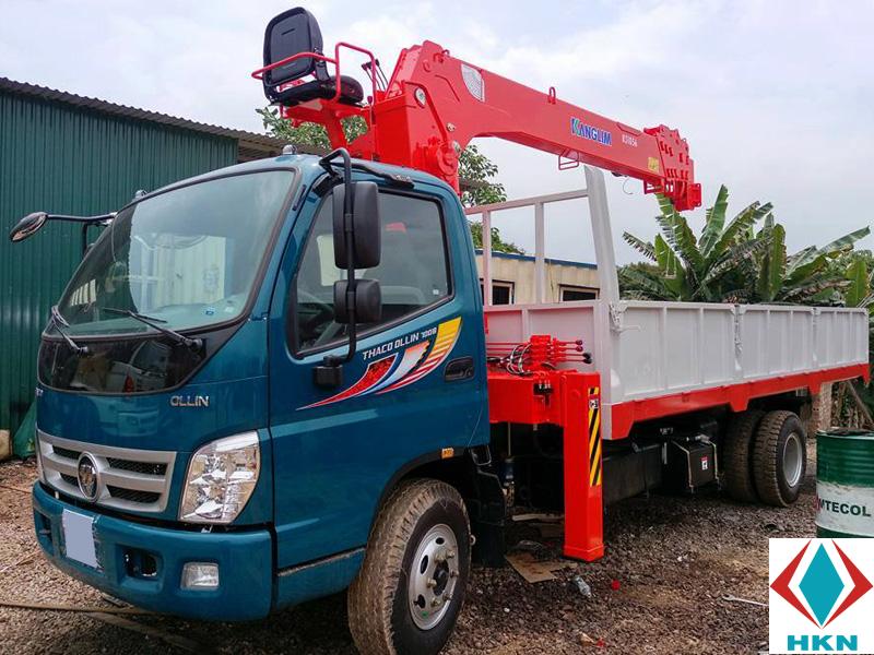 Xe Tải Thaco Ollin700B 5 Tấn Gắn Cẩu Kanglim KS1056T/S 5 Tấn 6 Khúc
