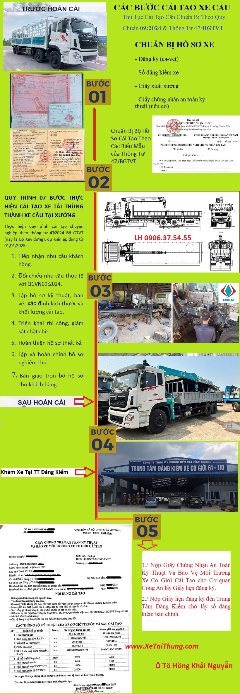 Các Bước Cải Tạo Xe Tải Trung Quốc Gắn Cẩu Theo Quy Chuẩn Mới