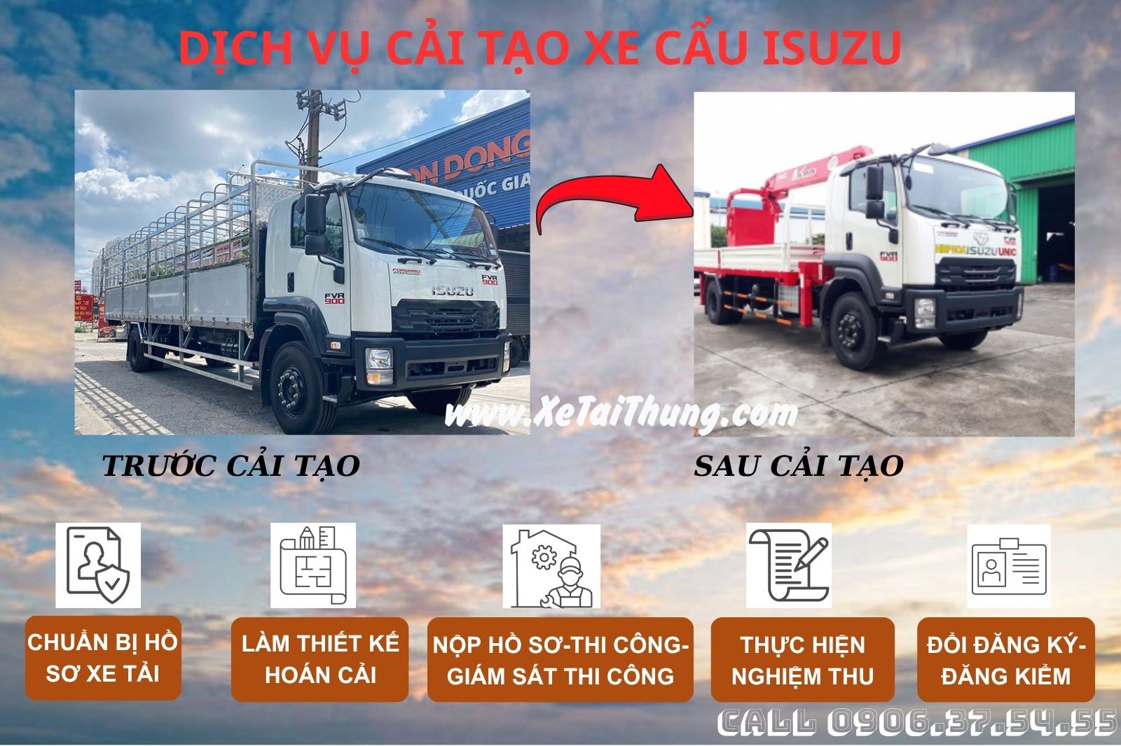 DỊCH VỤ HOÁN CẢI TẠO XE TẢI THÙNG ISUZU THÀNH XE TẢI GẮN CẨU UY TÍN TẠI HỒ CHÍ MINH