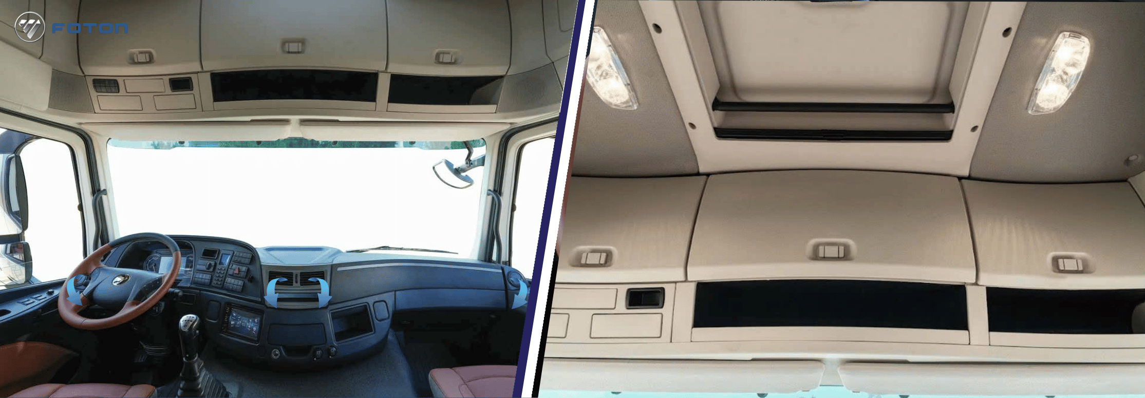 Toàn cảnh nội thất Foton Auman